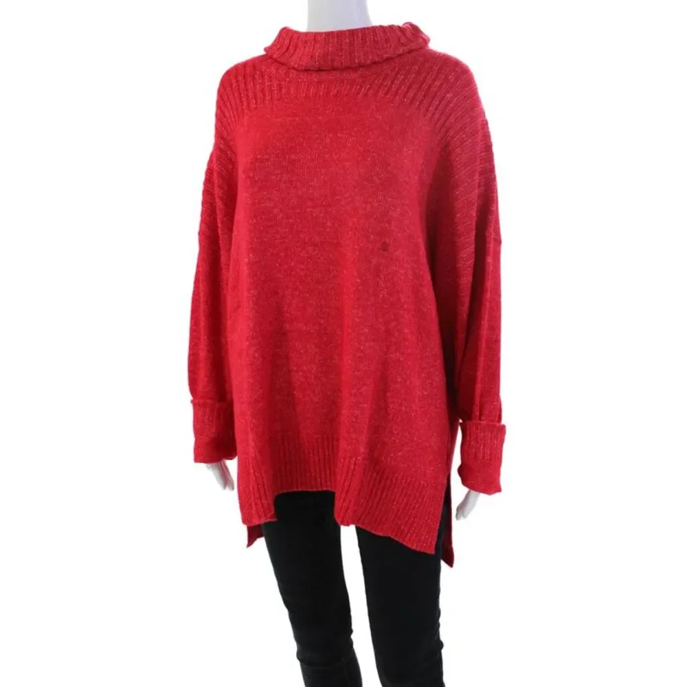 Renuar Womens Turtleneck Long Sleeve Pullover Sweater Top Berry Size XXL